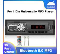 Autoradio Stéréo MP3 12V 1 DIN Télécommande Numérique Bluetooth Audio Musique Régule 3 Lecteur USB/SD/AUX-IN 60W FM 87.5-108MHz