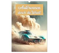 Autorennen durch die Wüste (Wandkalender 2026 DIN A3 hoch), CALVENDO Monatskalender: Rasantes Autorennen durch die Sanddünen