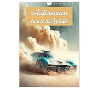 Autorennen durch die Wüste (Wandkalender 2026 DIN A4 hoch), CALVENDO Monatskalender: Rasantes Autorennen durch die Sanddünen
