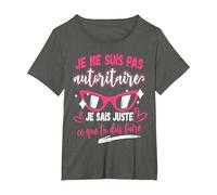 Autoritaire Femmes Compétences T-Shirt, Femme Grandes Tailles, Asphalte, 5X
