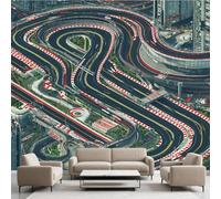 Autoroute Abstrait Ligne Film Autocollant Stickers Muraux Géométrique Ligne Papier Peint, Ville Autoroute Mural pour Salon Chambre Décoratif Murale Pour Meuble Stickers Muraux 250 x 175 cm