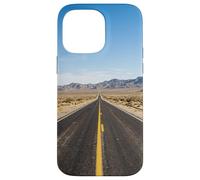 Autoroute du désert Longue Route Droite Vaste Vue Paysage Coque pour iPhone 14 Pro Max