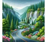 Autoroute Jours de Pluie Puzzle 90 Pièces Adultes, 30x30cm DIY Puzzle Impossible Jeu de Création et Logique, Puzzles Classiques pour Adultes et Enfants de 12 Ans et Plus