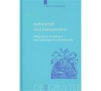 Autorschaft Und Interpretation, Historia Hermeneutica Carlos Spoerhase (Auteur)