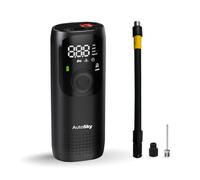 AutoSky Gonfleur de Pneu Portable et compresseur d'air - Pompe à air électrique pour Voiture, Moto, vélo et Ballons, avec Batterie Externe et Lampe de Poche LED, Compact et Mobile