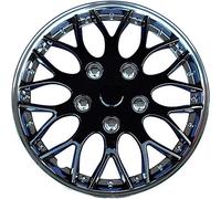 AutoStyle Enjoliveurs 13'' pouces Cap De Roue Jeu Enjoliveur Auto noir/argenté PP 9703CB