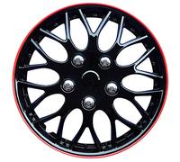 AutoStyle Enjoliveurs 16'' pouces Cap De Roue Jeu Enjoliveur Auto noir/rouge PP 9706IR