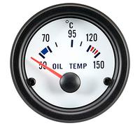 AutoStyle Instrument Performance Blanc Manomètre de Température Huile 52mm