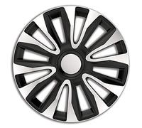 AutoStyle Jeu de 4 enjoliveurs Avalone 13-inch Argent/Noir