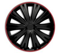 AutoStyle Jeu de 4 enjoliveurs Giga R 13-inch Noir/Rouge