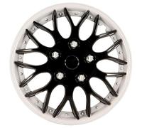 Autostyle Jeu d'enjoliveurs Missouri 15 pouces ABS noir bord blanc Lot de 4