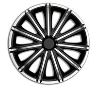 AutoStyle Jeu de 4 enjoliveurs Nero 14-inch Argent/Noir