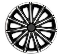 AutoStyle Jeu de 4 enjoliveurs Nero 17-inch Argent/Noir