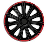 AutoStyle Jeu de 4 enjoliveurs Nero R 13-inch Noir/Rouge