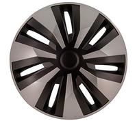 AutoStyle Jeu de 4 enjoliveurs Orion-Van 15-inch Argent/Noir (sphère)