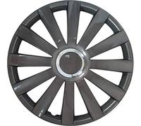AutoStyle Jeu de 4 enjoliveurs Spyder 14-inch Gun-Metal + Anneau chromé
