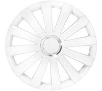 AutoStyle Jeu de 4 enjoliveurs Spyder 15-inch Blanc + Anneau chromé