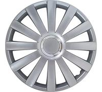 AutoStyle Jeu de 4 enjoliveurs Spyder 16-inch Argent + Anneau chromé