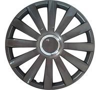 AutoStyle Jeu de 4 enjoliveurs Spyder 16-inch Gun-Metal + Anneau chromé