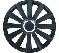 AutoStyle Jeu de 4 enjoliveurs Spyder 17-inch Noir + Anneau chromé