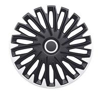 AutoStyle Jeu d'enjoliveurs Quantum Pro 14-inch Argent/Noir + Anneau chromé