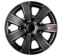 AUTOSTYLE Jeu d'enjoliveurs VR 13-inch Noir/look-carboné/logo