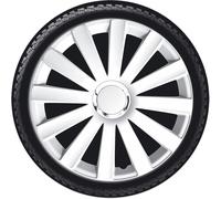 AUTO-STYLE Jeu d'enjoliveurs Spyder 14-inch blanc + anneau chromé