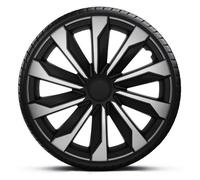AutoStyle Jeu d'enjoliveurs Typhoon 16-inch Argent/Noir