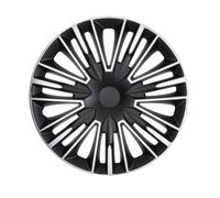 AutoStyle Jeu de 4 enjoliveurs Jerez 15-inch Argent/Noir