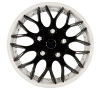Autostyle Jeu d'enjoliveurs Missouri 15 pouces ABS noir bord blanc Lot de 4