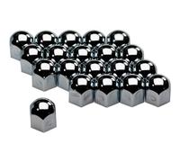 AUTO-STYLE Set de couvres écrous de Jantes - Acier Chromé - 17mm - Set de 20 pièces