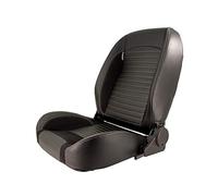 AUTO-STYLE Siège baquet 'Classic II' - Simili Cuir Noir + suède + Surpiqûres gris - Dossier régable (à gauche) - incl. glissières