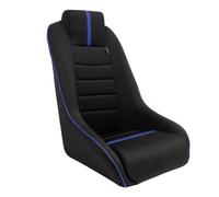 AutoStyle Siège baquet 'Classic RS' - Noir/Bleu - Dossier fixe + Appuie-tête intégré - in lissières