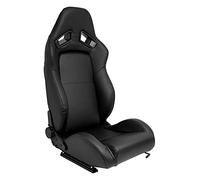 AutoStyle Siège baquet 'LH' - Simili Cuir Noir - Dossier réglable - in lissières