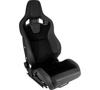 AutoStyle Siège baquet 'NK Premium' - Suede Noir + Cuir simili noir
