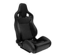 AutoStyle Siège baquet 'NK' - Simili Cuir Noir + Gris Textile - Dossier réglable - in lissières