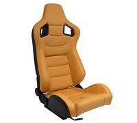 AutoStyle Siège baquet 'RK' - Beige Simili Cuir - Dossier réglable - incl. glissières