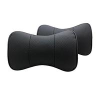 Autosunshine 2 pcs Cuir véritable appui-tête de voiture Oreiller cou reste Oreiller Housses de coussin d'assise