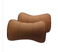 Autosunshine 2 pcs Cuir véritable appui-tête de voiture Oreiller cou reste Oreiller Housses de coussin d'assise