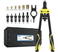 AUTOUTLET 14" Kit Pince a Rivets Ecrou a Sertir Ecrou à Rivet Filetage à Main Robuste avec 6PCS Mandrins Métriques 150pcs Ecrou à Rivet M3 M4 M5 M6 M8 M10