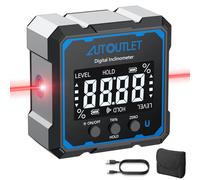 AUTOUTLET 4 * 90° Niveau à bulle numérique Laser linéaire des deux côtés Fixation magnétique sur les quatre côtés Rechargeable Pour Menuiserie Chantier Et Décoration