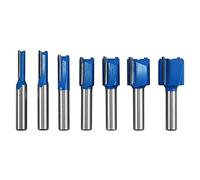 AUTOUTLET 7 PCS Fraise à Bois Droite 8 mm Fraise a Copier 7 Tailles 6 mm 8 mm 10 mm 12 mm 14 mm 18 mm 20 mm Kit d'Outils de Fraisage en Carbure de Tungstène Anti-Rouille