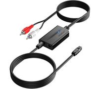 AUTOUTLET Convertisseur Audio Numérique Analogique 192kHz Connecteur Mâle Coaxial Optique Convertit SPDIF en RCA,Convertisseur DAC,0,8 m RCA Mâle + 1 m Câble optique pour HDTV DVD Blu-ray Sky