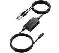 AUTOUTLET Convertisseur optique vers double 6,35 mm, 192 kHz Toslink SPDIF vers double 6,35 mm mâle adaptateur audio analogique stéréo avec câble intégré et câble optique pour amplificateur
