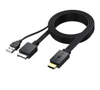 AUTOUTLET Convertisseur PS2/PS1/SNES vers HDMI - Supporte la Conversion 16:9/4:3, Entrée AV et Conversion en 1080P (60hz) pour Console PS1/PS2, HDTV (Câble HDMI de 200 cm & câble USB de 150 cm)