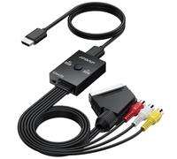 AUTOUTLET Convertisseur RC SCART vers HDMI à 2 Ports 1080p | pour Wii, PS2, Xbox, VHS, magnétoscope et DVD