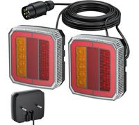 AUTOUTLET Feu arrière de remorque à 7 broches Montage à Vis Lampe Pour Remorque e-Mark E9 E57 40 Ampoules Led Ip65 Éclairage Multifonctionnel Étanche Convient à Divers Véhicules Et Remorques