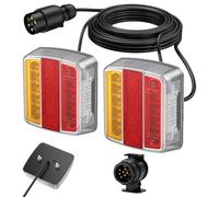 AUTOUTLET Feux Arrière Remorque Feux de Remorque Connecteur 13 à 7 Broches Montage à Vis Câble de 7,5m 7 Broches 18 LEDs Super Claires avec E Mark E11 pour La Circulation Routière pour Camping-Car Cam