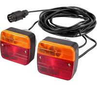 AUTOUTLET Feux arrière universels pour remorque, 12 V, fiche à 7 broches, câble de 7,5 m et certifié E11, étanche IP65, éclairage arrière de voiture et camion - Montage magnétique