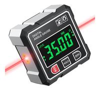 AUTOUTLET Inclinomètre Numérique Rechargeable, Level Box Numérique 4×90° Avec Laser Et Rétroéclairage, 4 Côtés Magnétiques/étanche IP54, Angle Finder Pour L'installation De Tuyaux, Le Nivellement